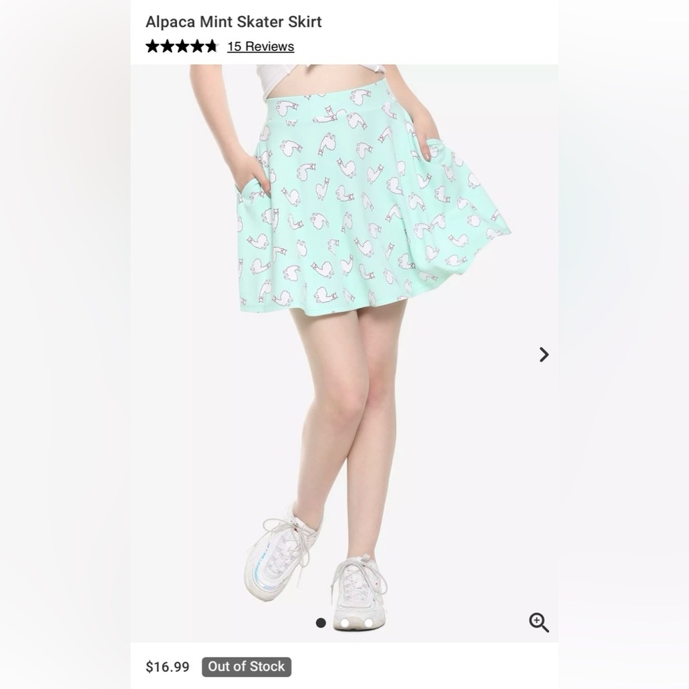 Alpaca Mint Skater Skirt Sz L Womens